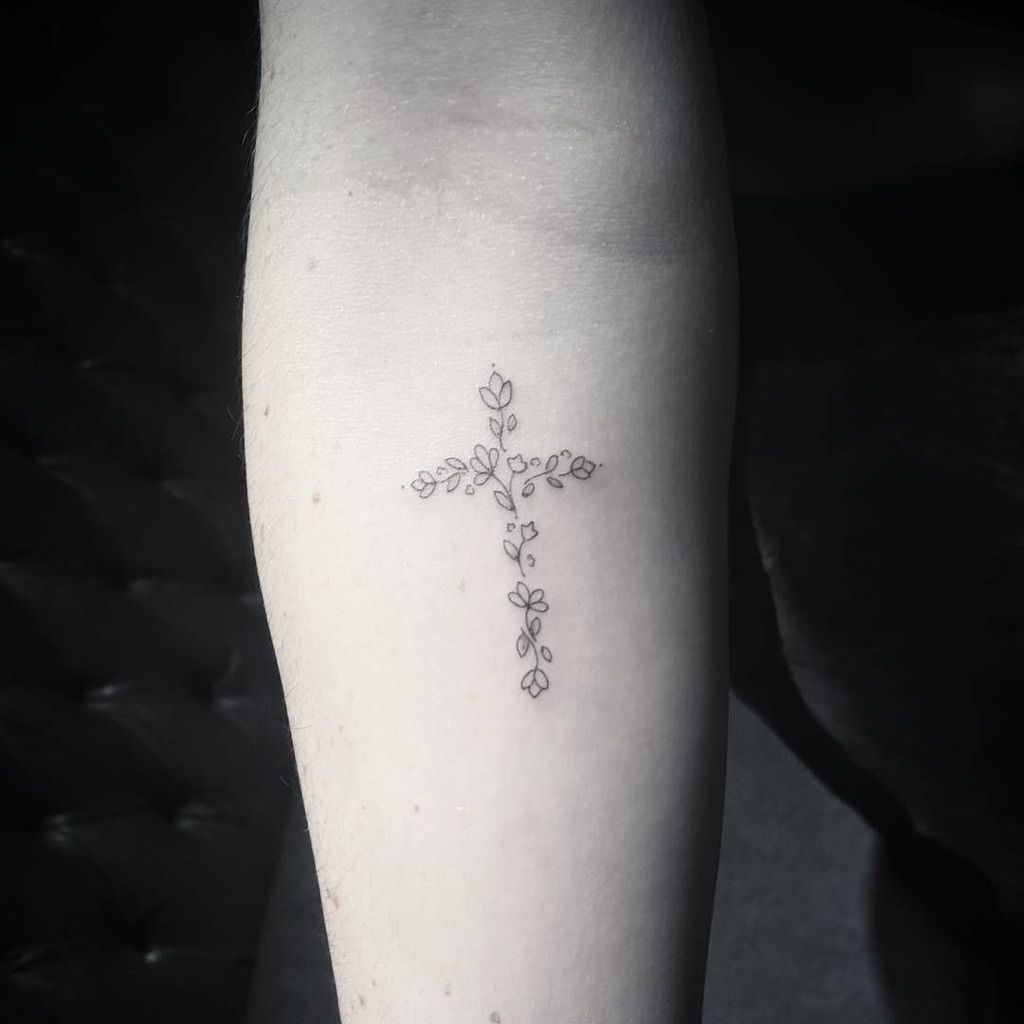 Flower Cross Tattoos Small Cross Tattoos Cross Tattoo Designs regarding proportions 1024 X 1024