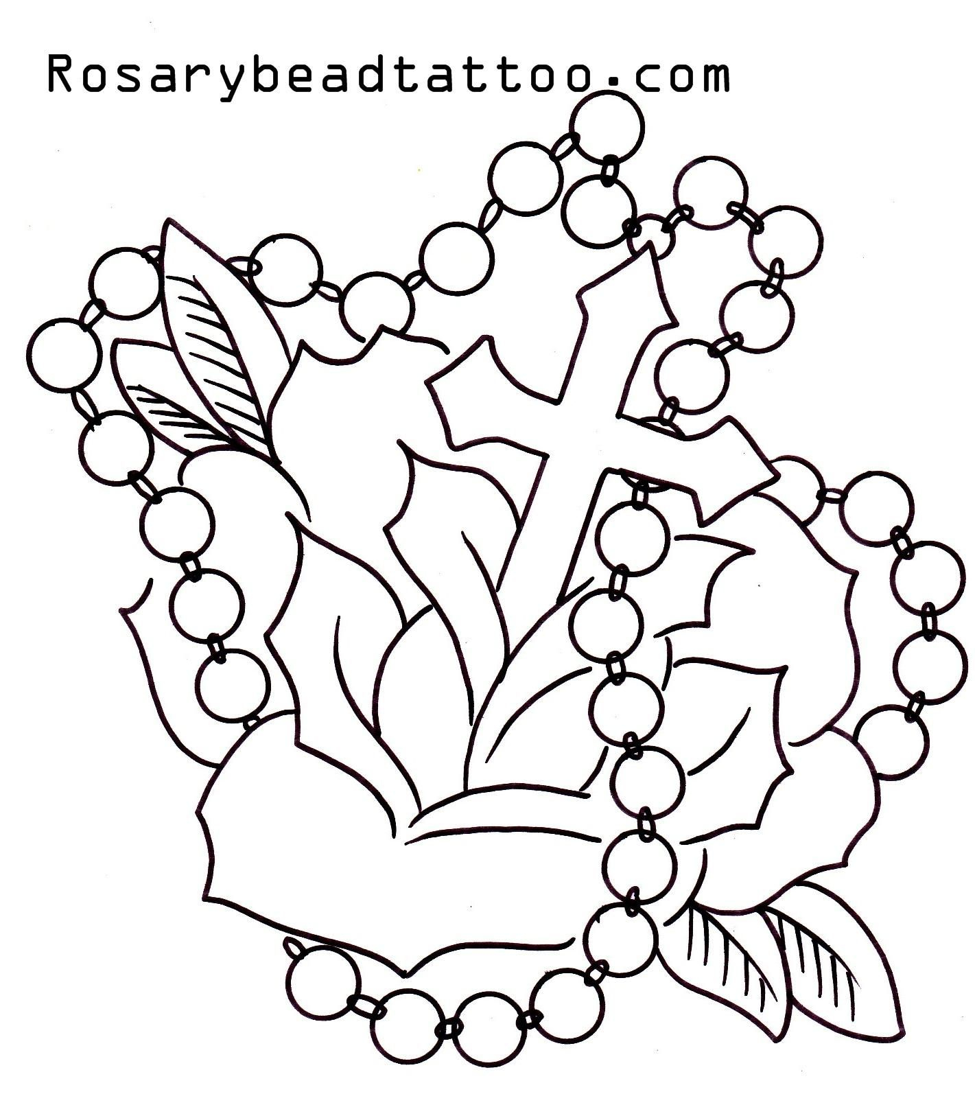 Flower With Roseary Stencils Rosary Tattoocross Tattoo Design within dimensions 1421 X 1610