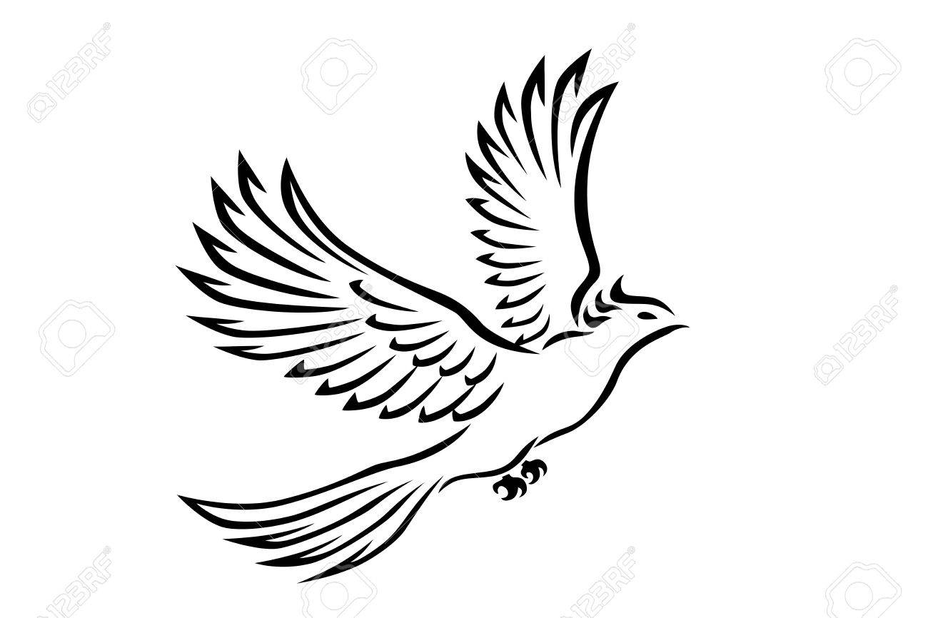 Flying Bird Tattoo Royalty Free Cliparts Vectors And Stock for dimensions 1300 X 866