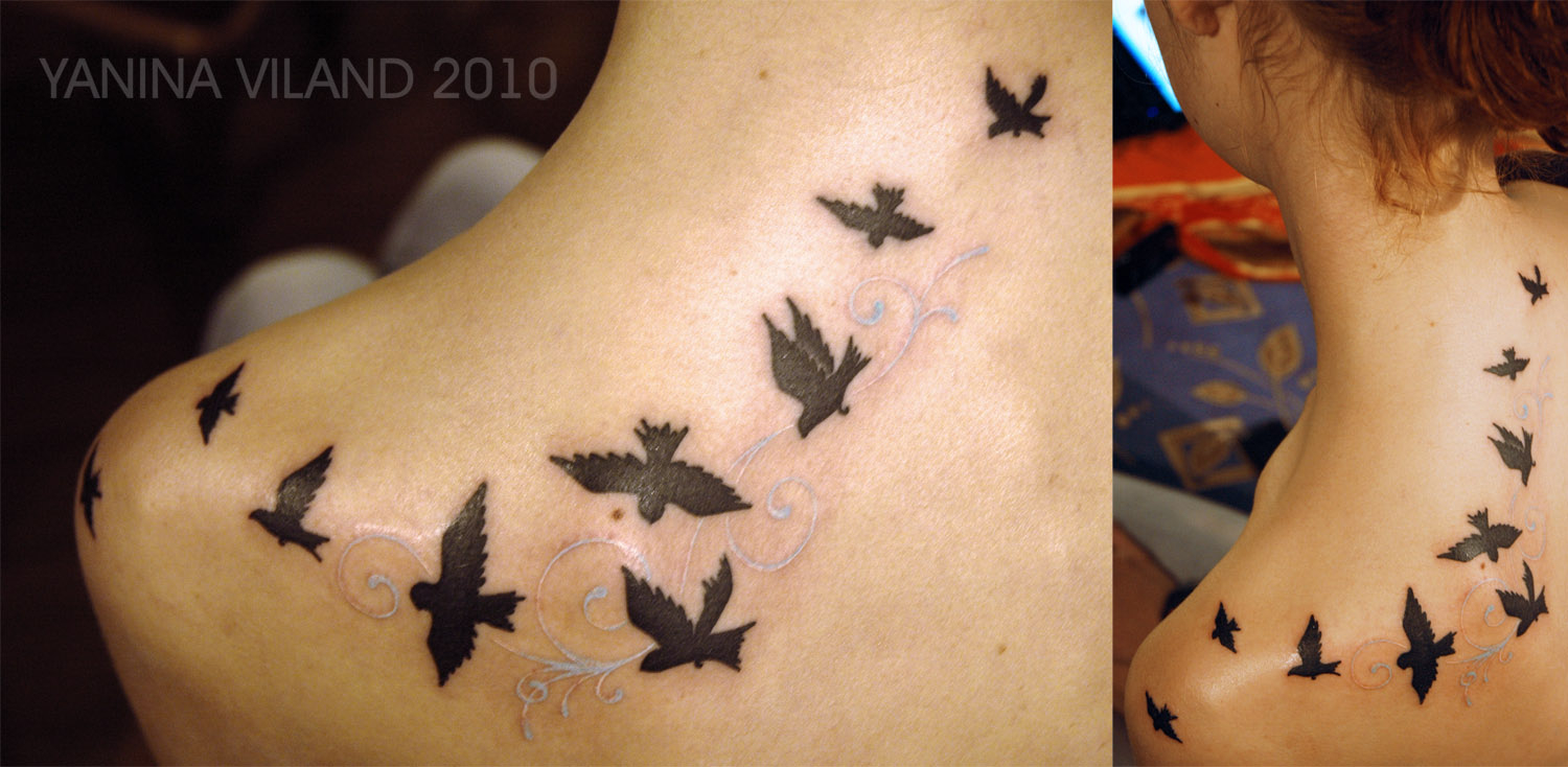Flying Birds Tattoo On Shoulder Back Tattoo Ideas for sizing 1500 X 734