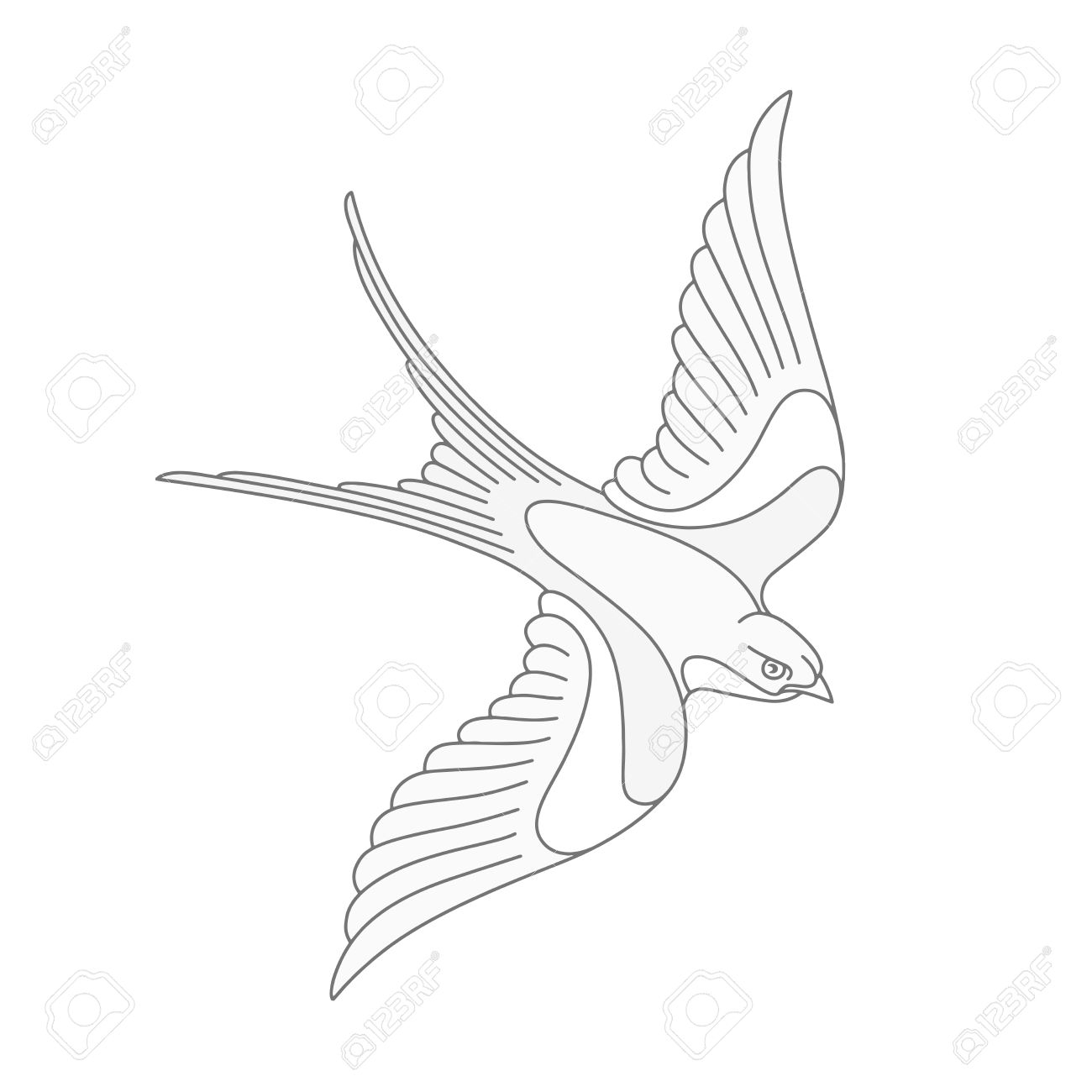 Flying Swallow Or Swift Tattoo Design Elegant Bird Vector regarding dimensions 1300 X 1300