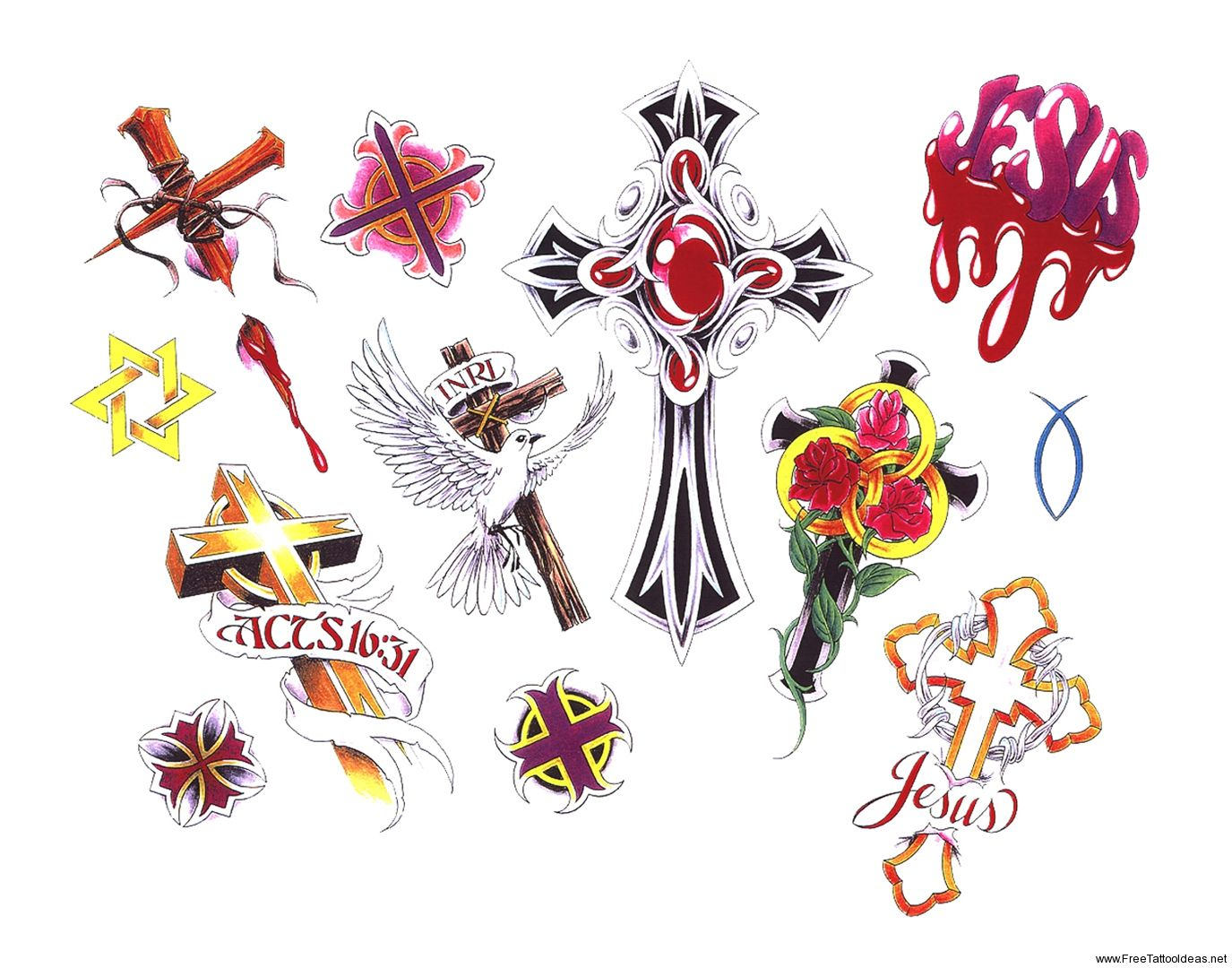 Free Printable Tattoo Flash Cross Tattoos Designs Free Cross for size 1375 X 1080