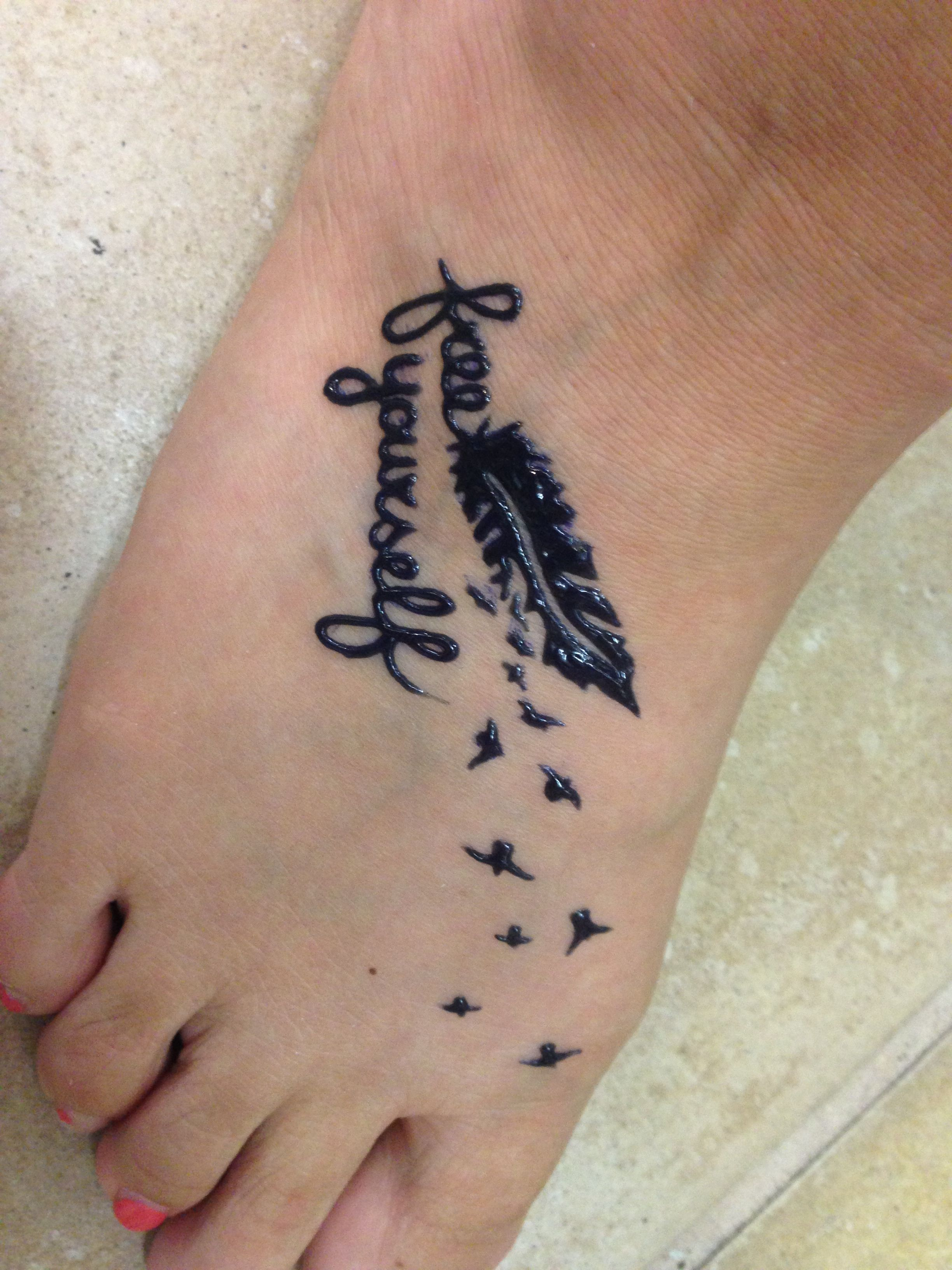 Free Yourself With Feather And Birds Henna Tattoo Henna Ankle with regard to measurements 2448 X 3264