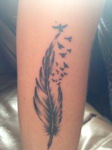 Girly Tattoo Feather And Bird Tattoo Me Indeed Stuff Feather in size 852 X 1136