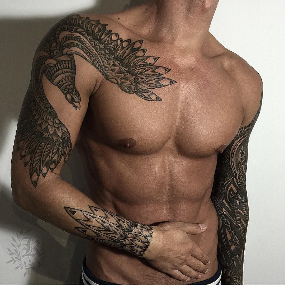 Good Looking Mens Tribal Tattoo Bird Tattoo Tattoo Sleeve Hot Men with regard to sizing 1080 X 1080