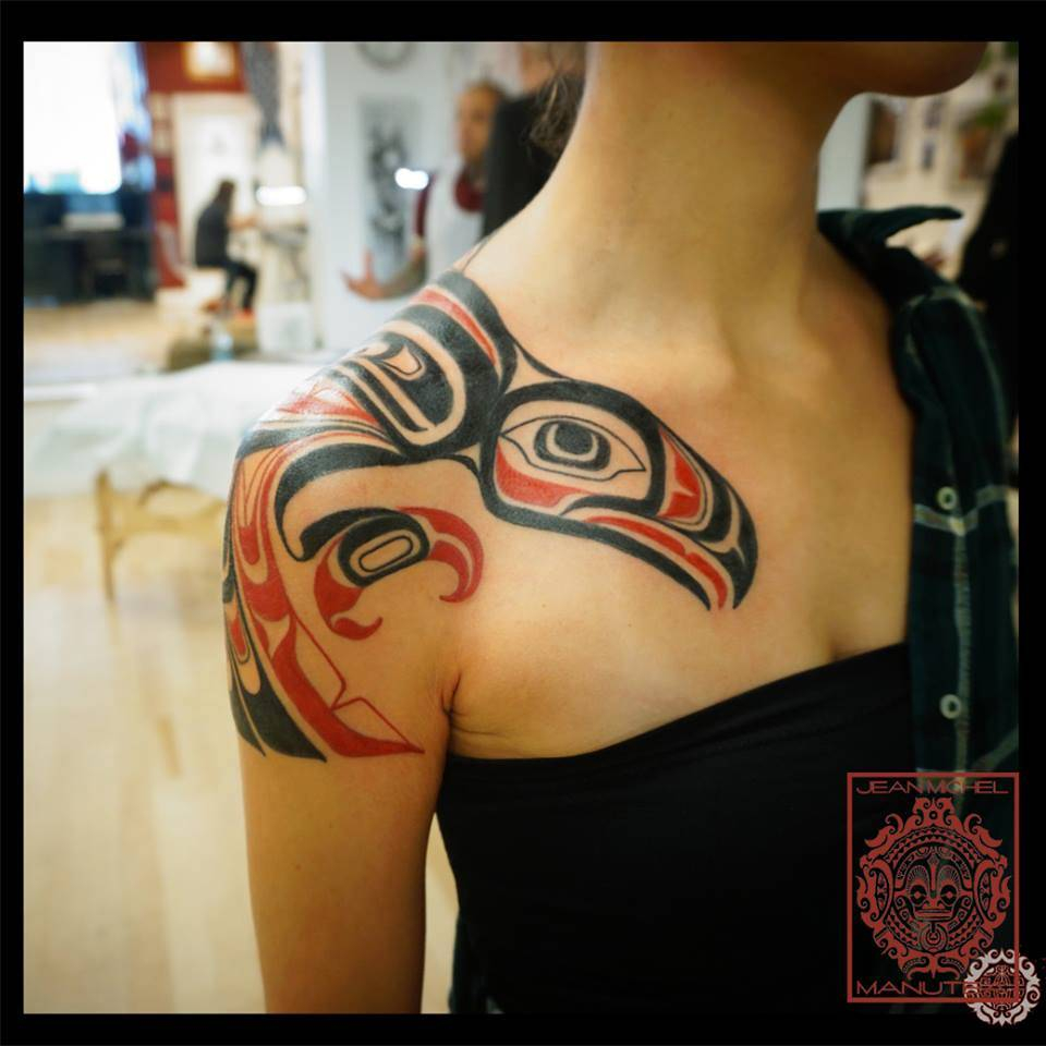 Haida Style Bird Tattoo On The Right Shoulder throughout size 960 X 960