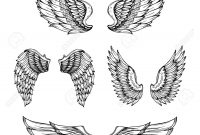 Hand Drawn Wing Sketch Angel Wings With Feathers Vector Tattoo with dimensions 1300 X 1300