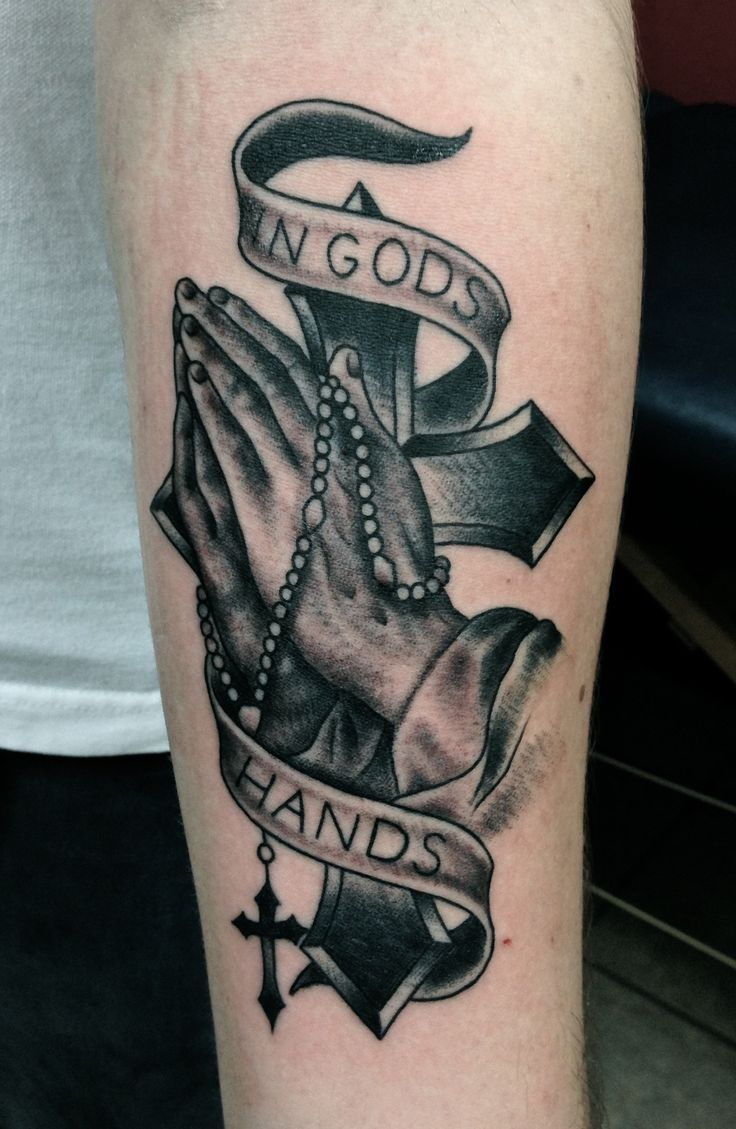 Hands Holding Rosary And A Cross On The Background Tattoo with regard to dimensions 736 X 1129