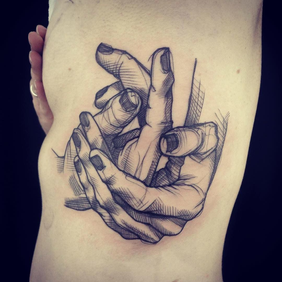 Hands Tattoo Sketch Sketchbook Blackwork Crosshatching throughout proportions 1080 X 1080