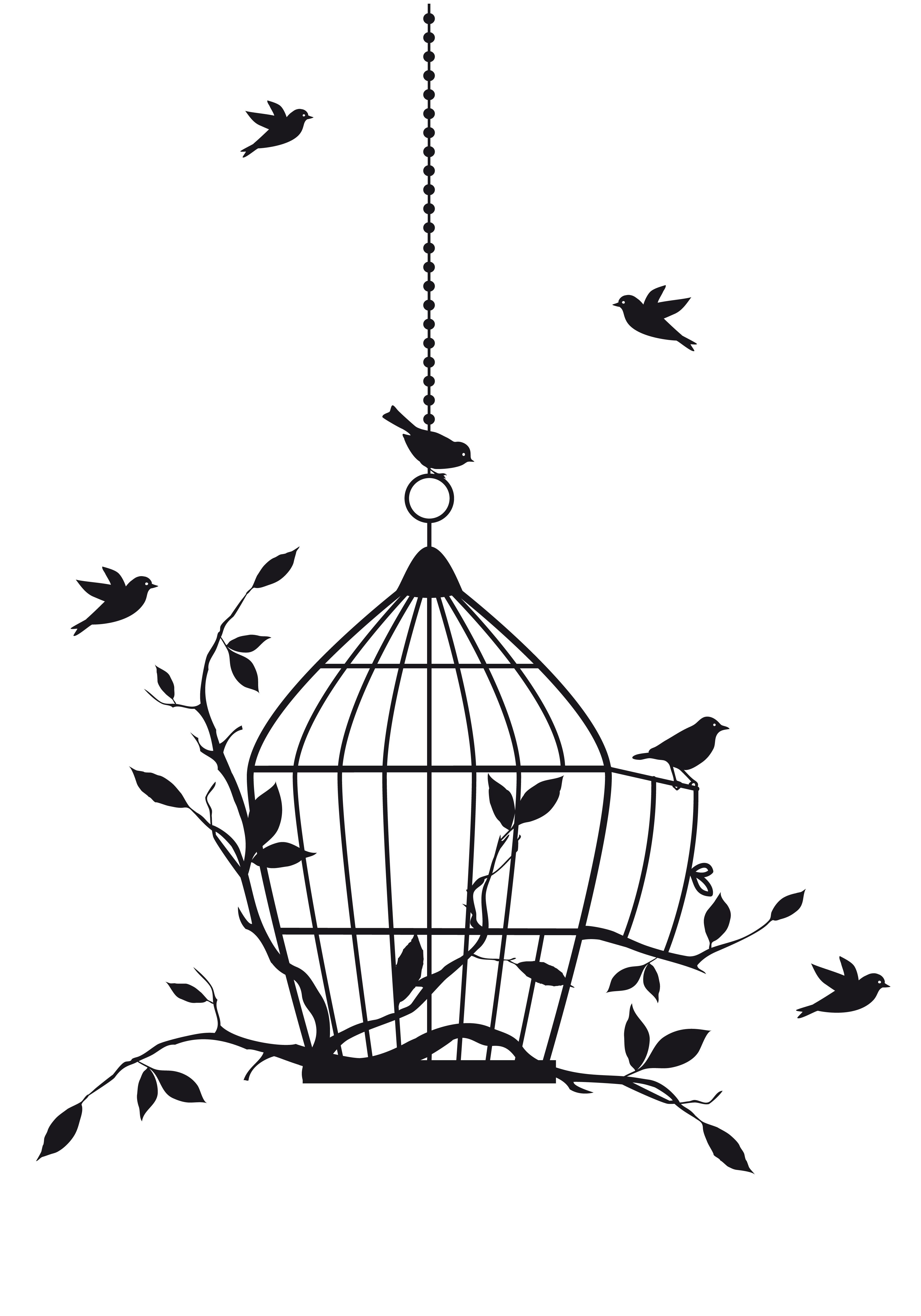 Hanging Bird Cage Tattoos Birdcage Drawing Cage Tattoos Bird for size 3500 X 5000