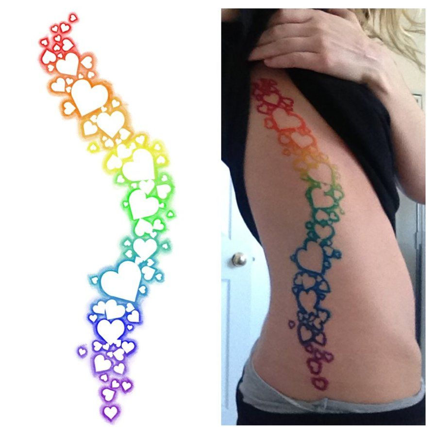 Hearrt Rainbow Tattoo Tattoo Design Rainbow Hearts in dimensions 894 X 894