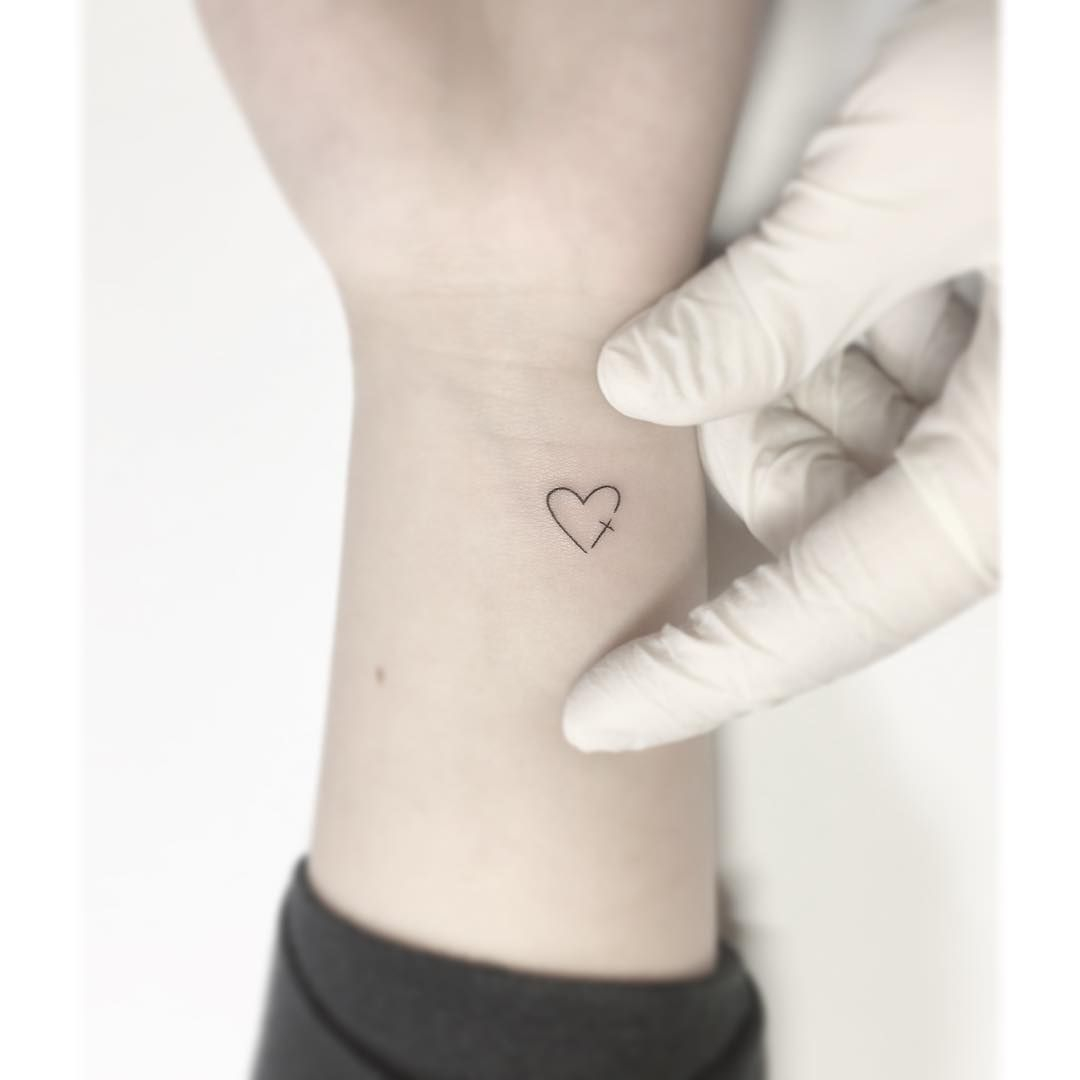 Heart Cross Tattoo Tattoos Tattooartist Smalltattoo Design regarding measurements 1080 X 1080