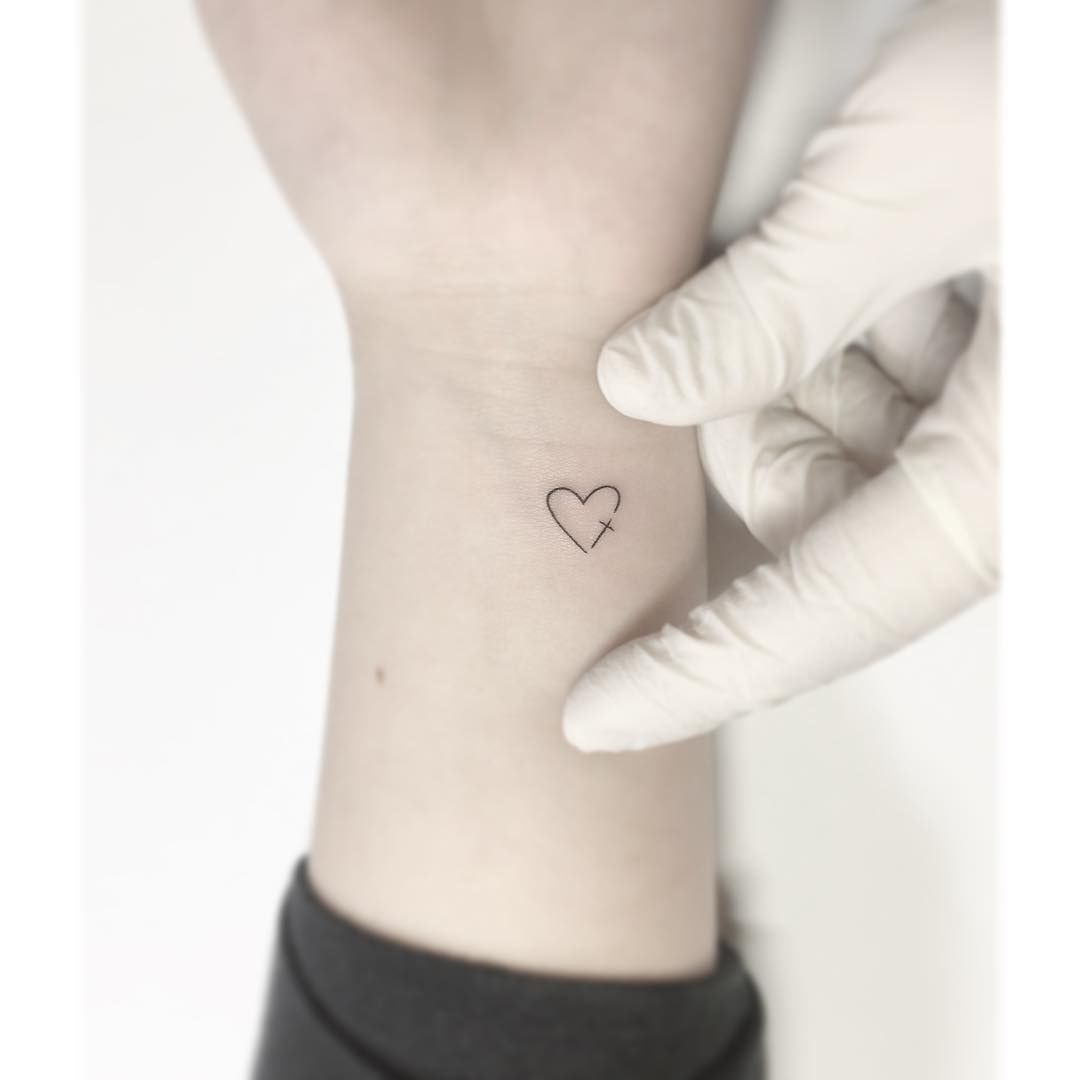 Heart Cross Tattoo Tattoos Tattooartist Smalltattoo Design with size 1080 X 1080