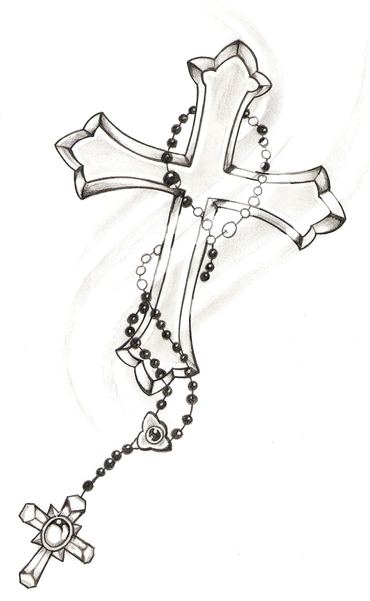 Holy Cross With Rosery Decor Cross Drawing Cross Tattoo Designs pertaining to dimensions 1254 X 2036