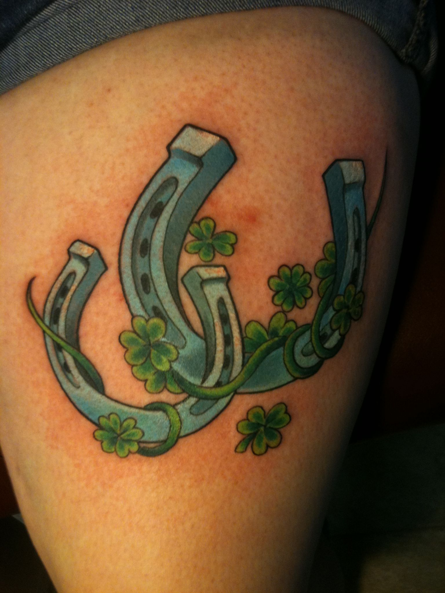 Horseshoe And Four Leaf Clover Tattoos Horseshoes And Clovers in measurements 1536 X 2048