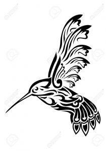 Illustration Of Flying Humming Bird Tattoo Art On Isolated White intended for size 910 X 1300