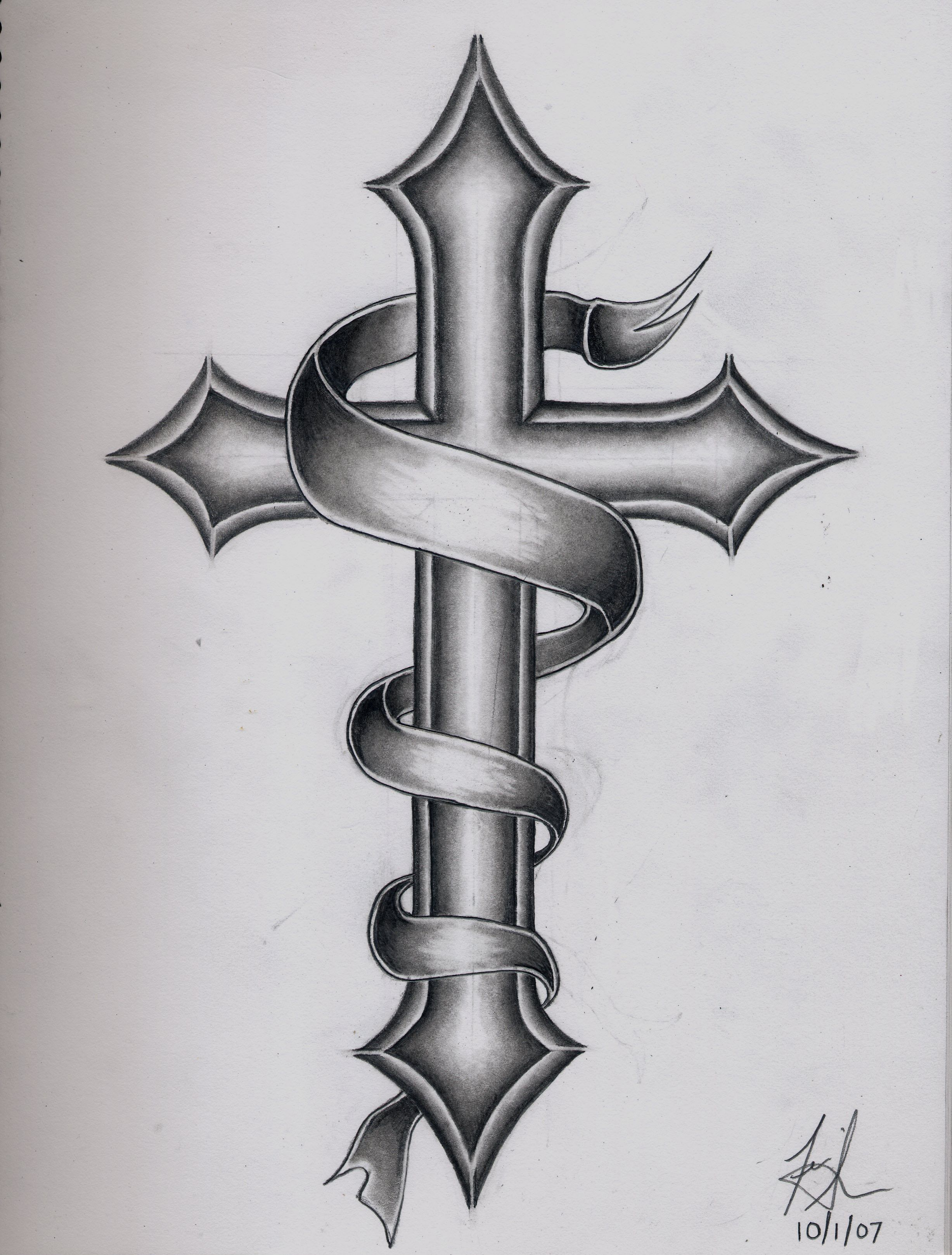 Images For Catholic Cross Tattoo Designs For Men Tats Cross for size 2454 X 3234