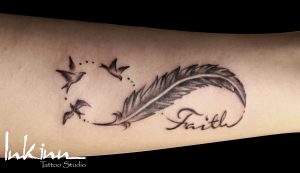 Infinitysignfeatherandbirds Infinity Tattoo With Birds And throughout proportions 2888 X 1664