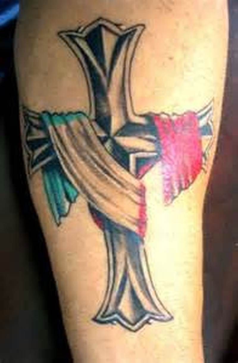 Italian Flag On Cross Tattoo Design Tattoos Book 65000 Tattoos with size 800 X 1218