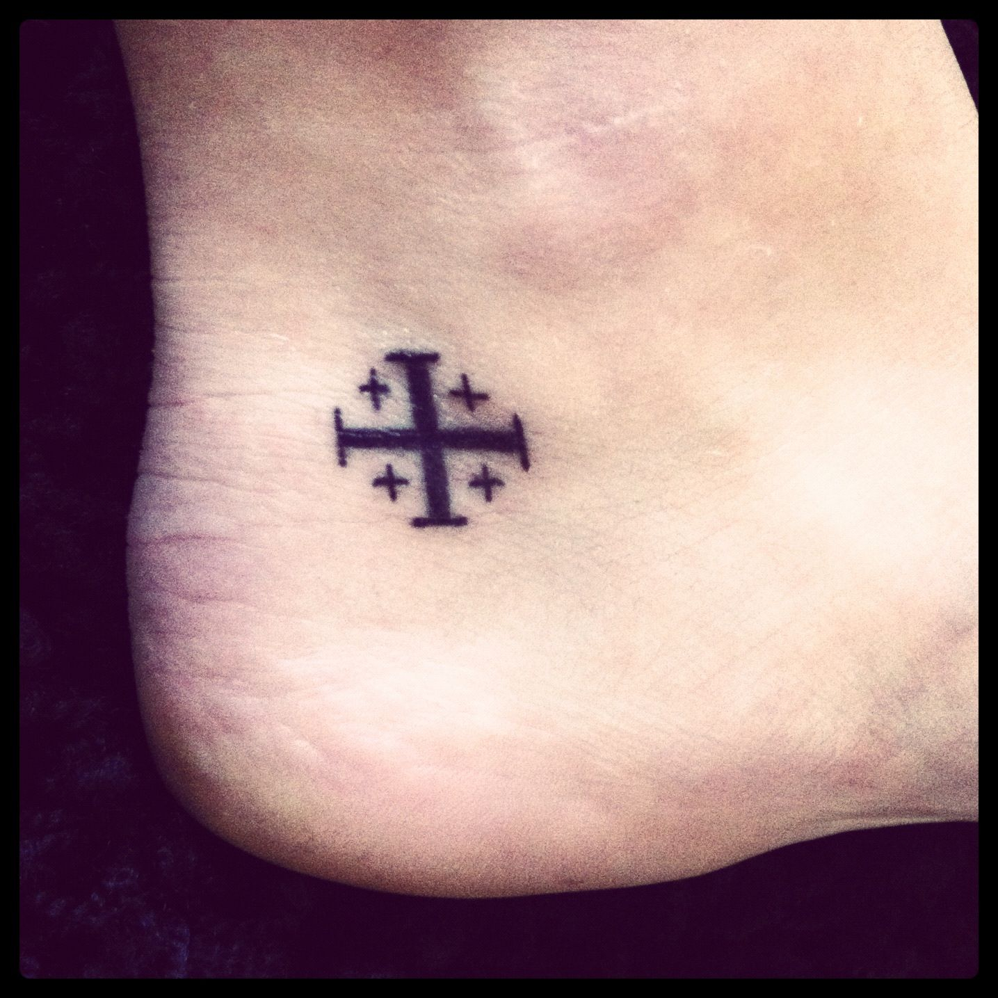 Jerusalem Cross Ankle Tattoo Live The Fourth Ink Ankle Tattoo inside proportions 1435 X 1435
