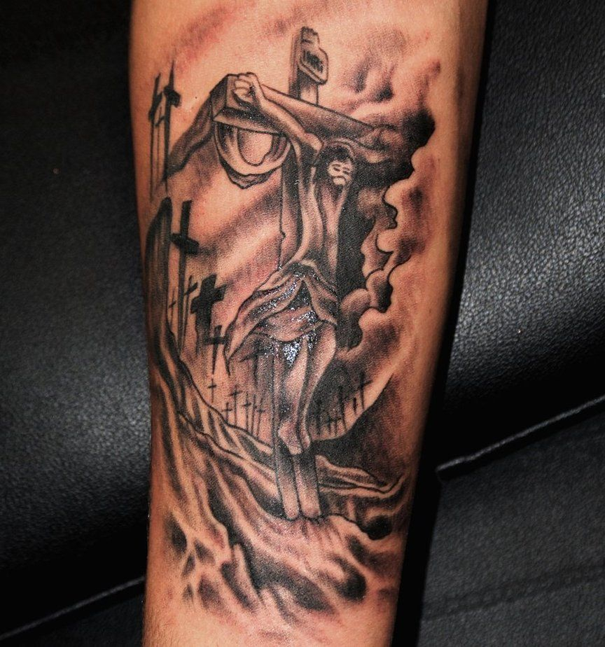 Jesus On The Cross Tattoos Designs And Ideas Jesus Tattoo intended for proportions 864 X 924