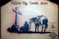 Kneeling Cowboy Horse Cross Tattoo Enoki Soju Enokisoju pertaining to sizing 1024 X 768