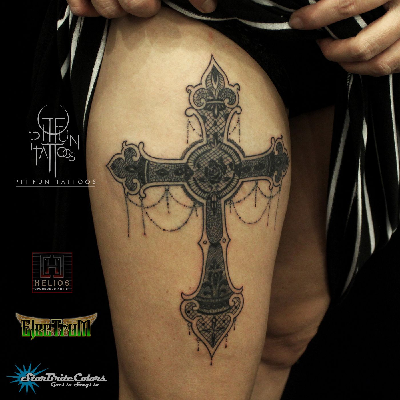 Lace Cross Custom Tattoo Design Pit Fun Tattoos Penang regarding measurements 1400 X 1400