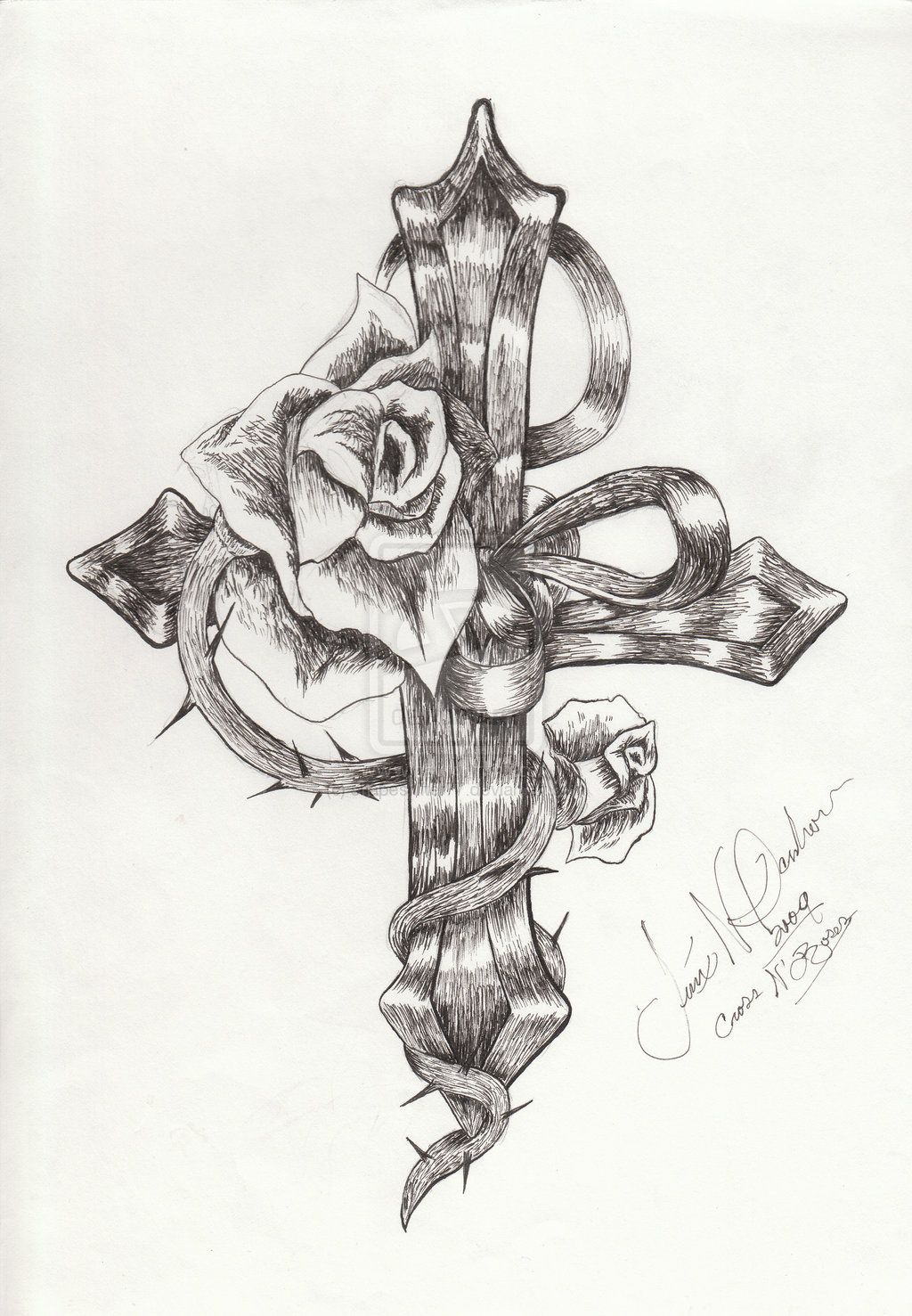 Ladies Cross Tattoo Designs Crosseswithrosesandwings Pita throughout size 1024 X 1477