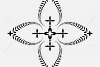 Laurel Wreath Tattoo Black Ornament Cross Sign On White Background in sizing 1300 X 1300