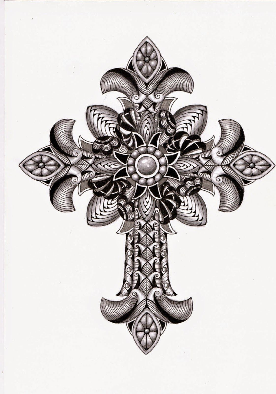 Lilys Tangles Ornate Cross Template Ben Kwok Tangle Your Head for proportions 1122 X 1600
