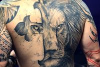 Lion And Cross Full Back Tattoo Tattoos Tattoos Lion Tattoo for measurements 1080 X 1080