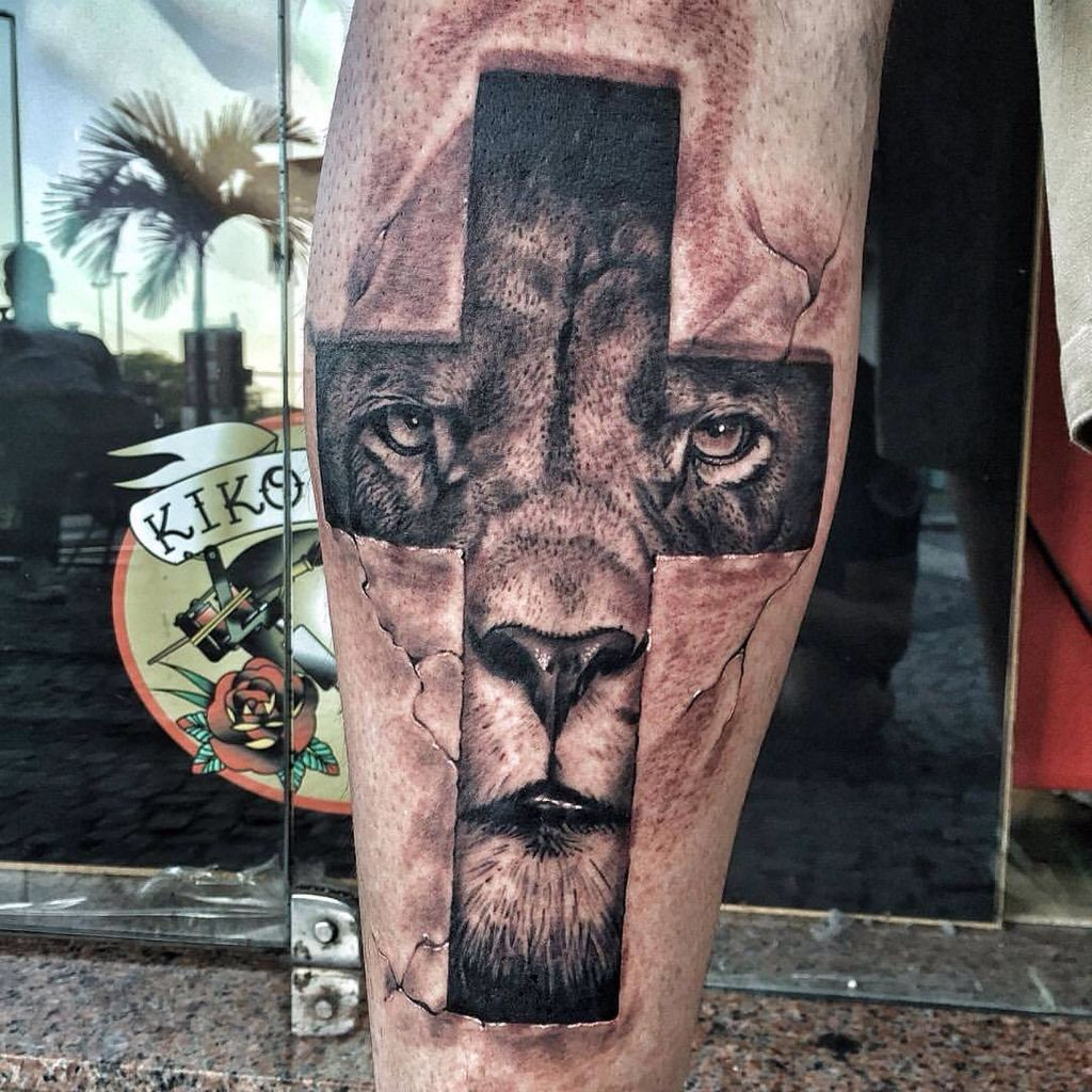 Lion Cross Tattoo Tattoos I Like Tatto with proportions 1024 X 1024