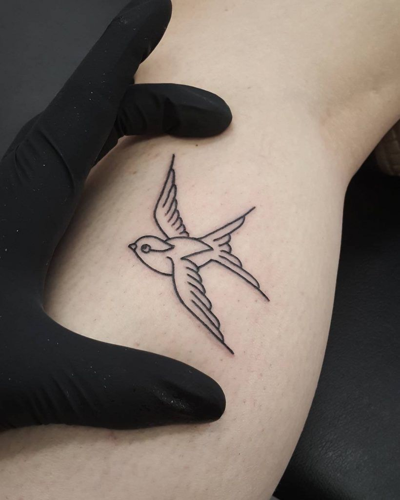 Little Outline Swallow Tattoo Bird Tattoos Swallow Tattoo within proportions 820 X 1024