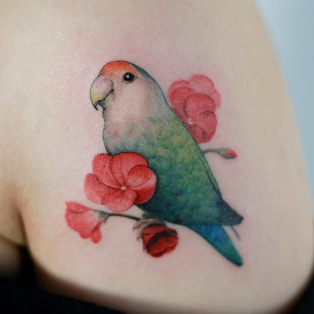 Lovebird Tattoo Tattoist Doy Tattooistdoy Naturetattoos Color intended for dimensions 1080 X 1080