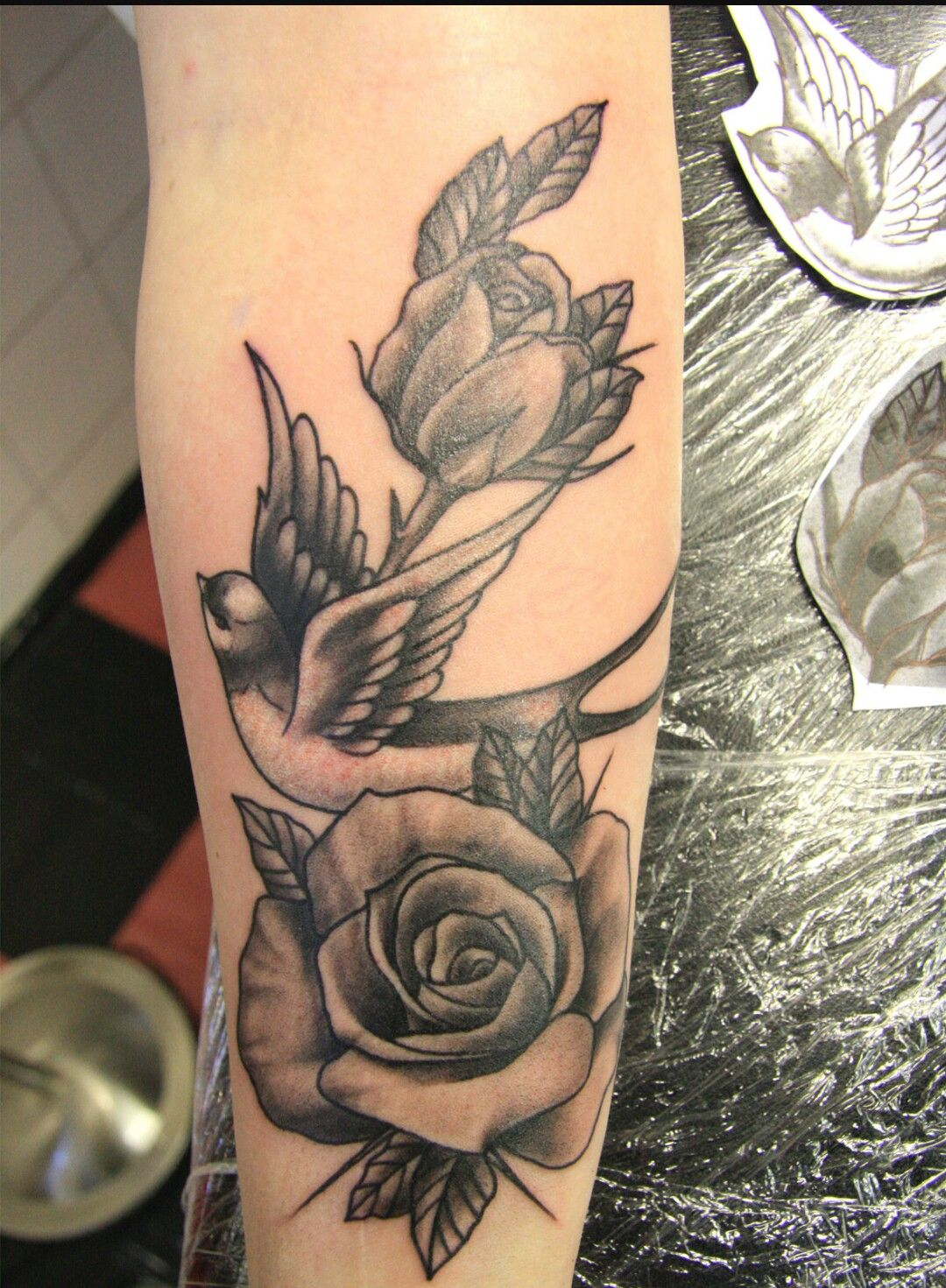 Lovely Bird And Rose Tattoo Tatoo Tattoos Rose Tattoos A regarding proportions 1080 X 1471