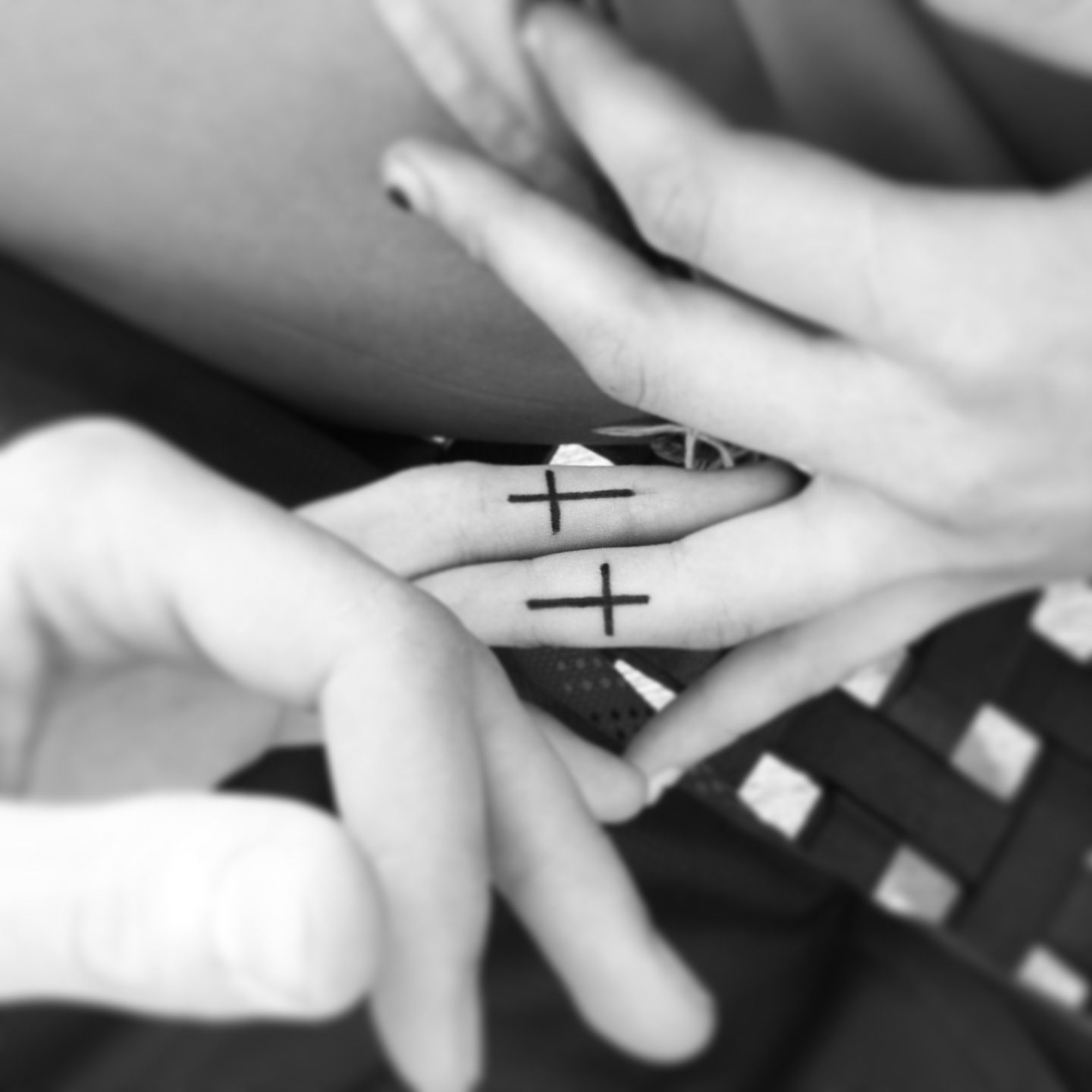 Matching Cross Tattoos On The Inside Of My Boyfriend And My Fingers pertaining to measurements 1440 X 1440