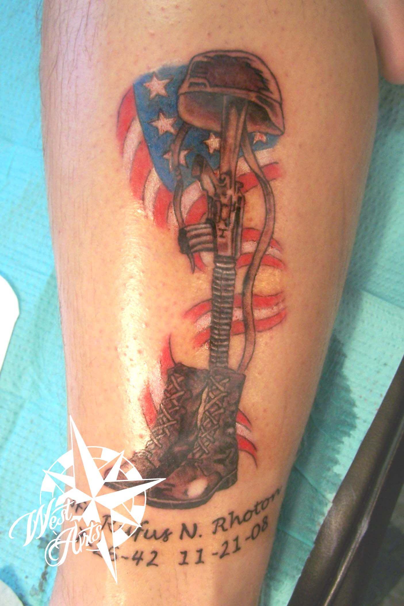 Memorial Tattoo Soldiers Cross Tattoo Military Memorial Tattoo throughout dimensions 1405 X 2108