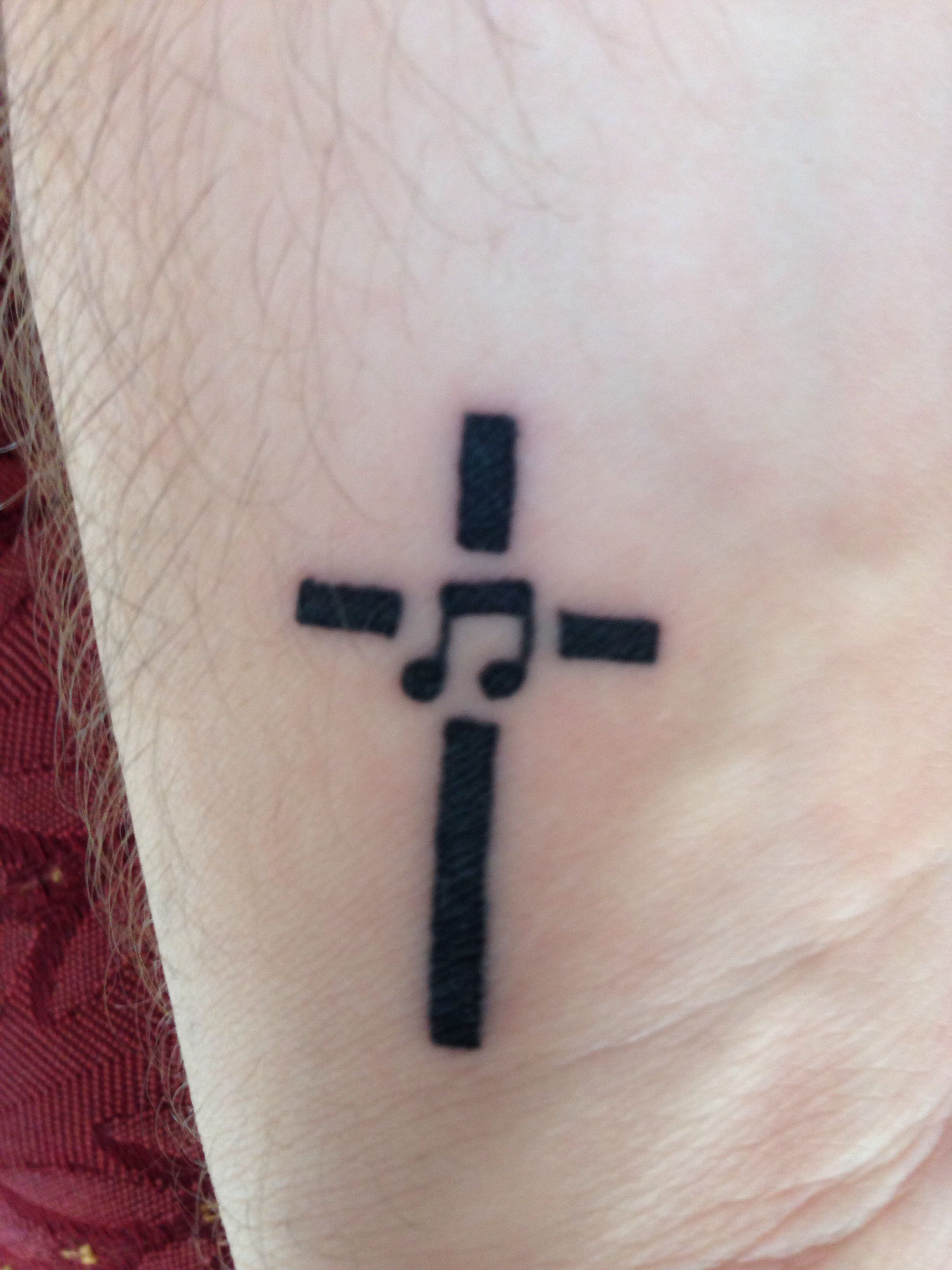 Music And Cross Tattoo 3 Tattoos Tattoos Note Tattoo Grace regarding sizing 2448 X 3264