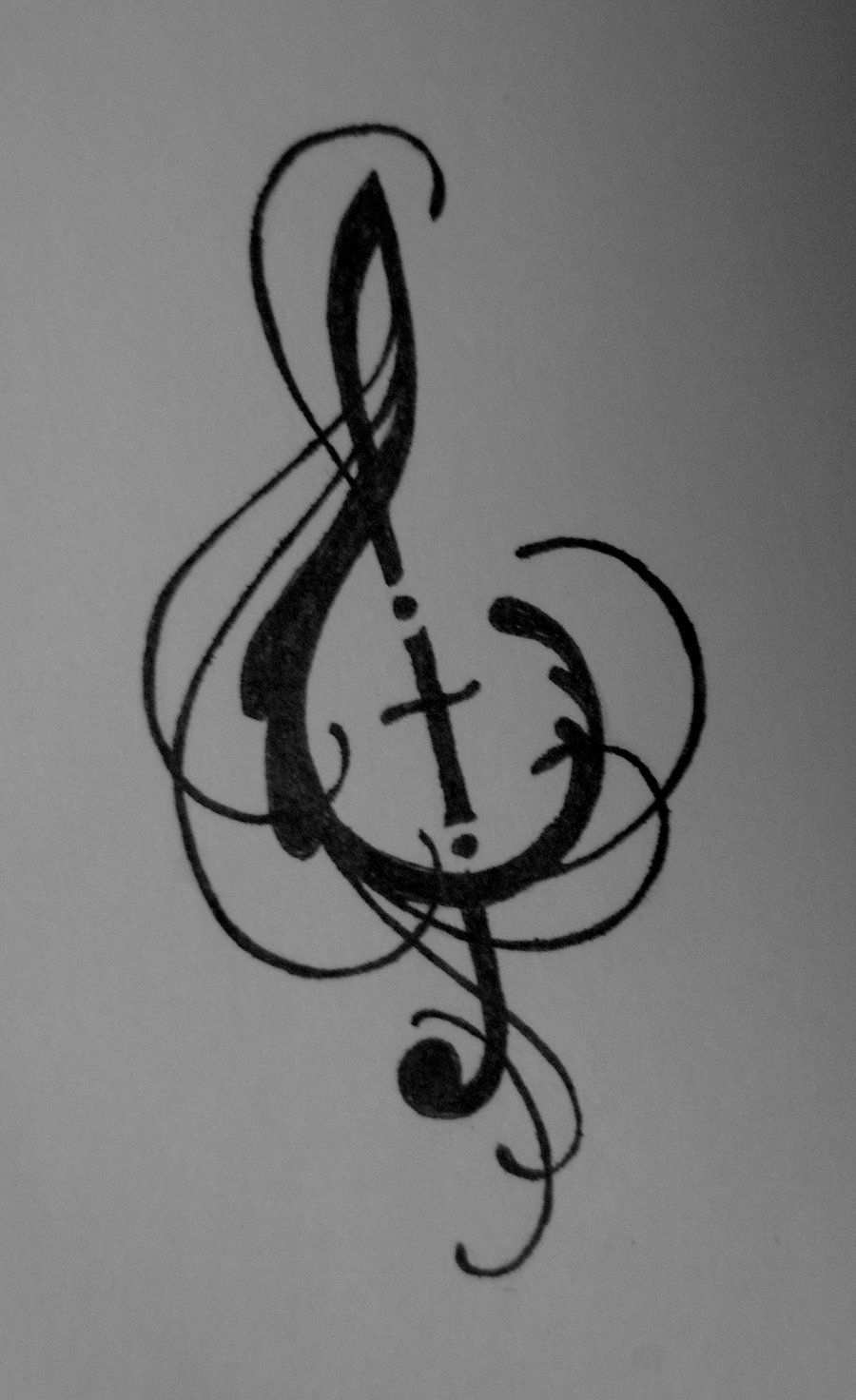 Music Note And Cross Inked Tattoos Music Tattoos Cool Tattoos throughout dimensions 900 X 1472