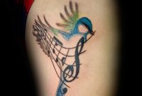 Music Notes And Bird Tattoo Tatoos Tattoos Songbird Tattoo pertaining to size 1200 X 1527