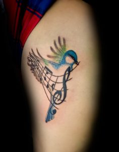 Music Notes And Bird Tattoo Tattoos I Love Songbird Tattoo inside proportions 1200 X 1527