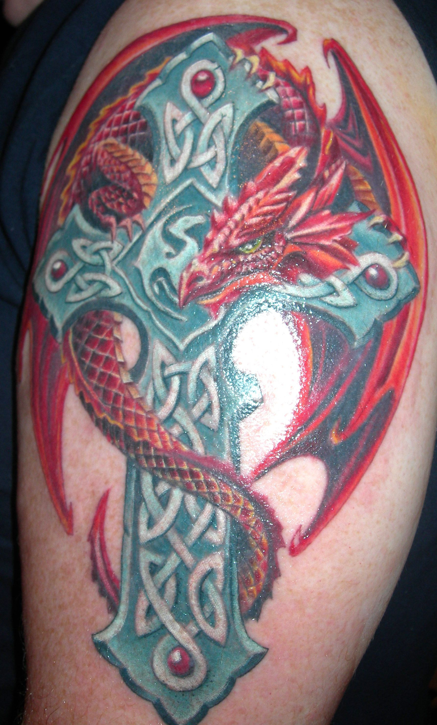 My Dragon Tattoo Celtic Cross Artwork Anne Stokes Dragons inside proportions 1785 X 2959