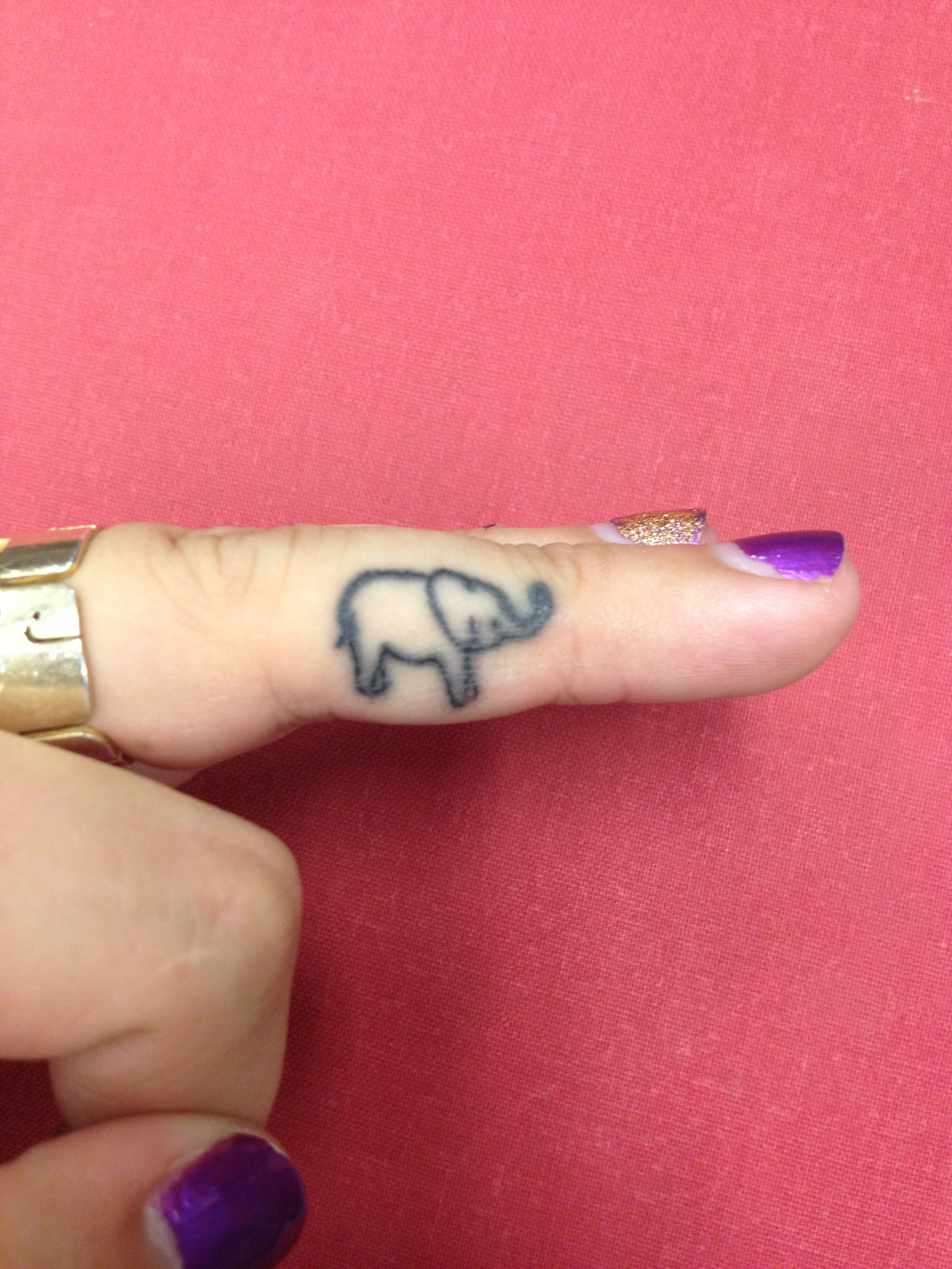 My Elephant Tattoo Little Guy On My Middle Finger Elephants intended for measurements 2448 X 3264