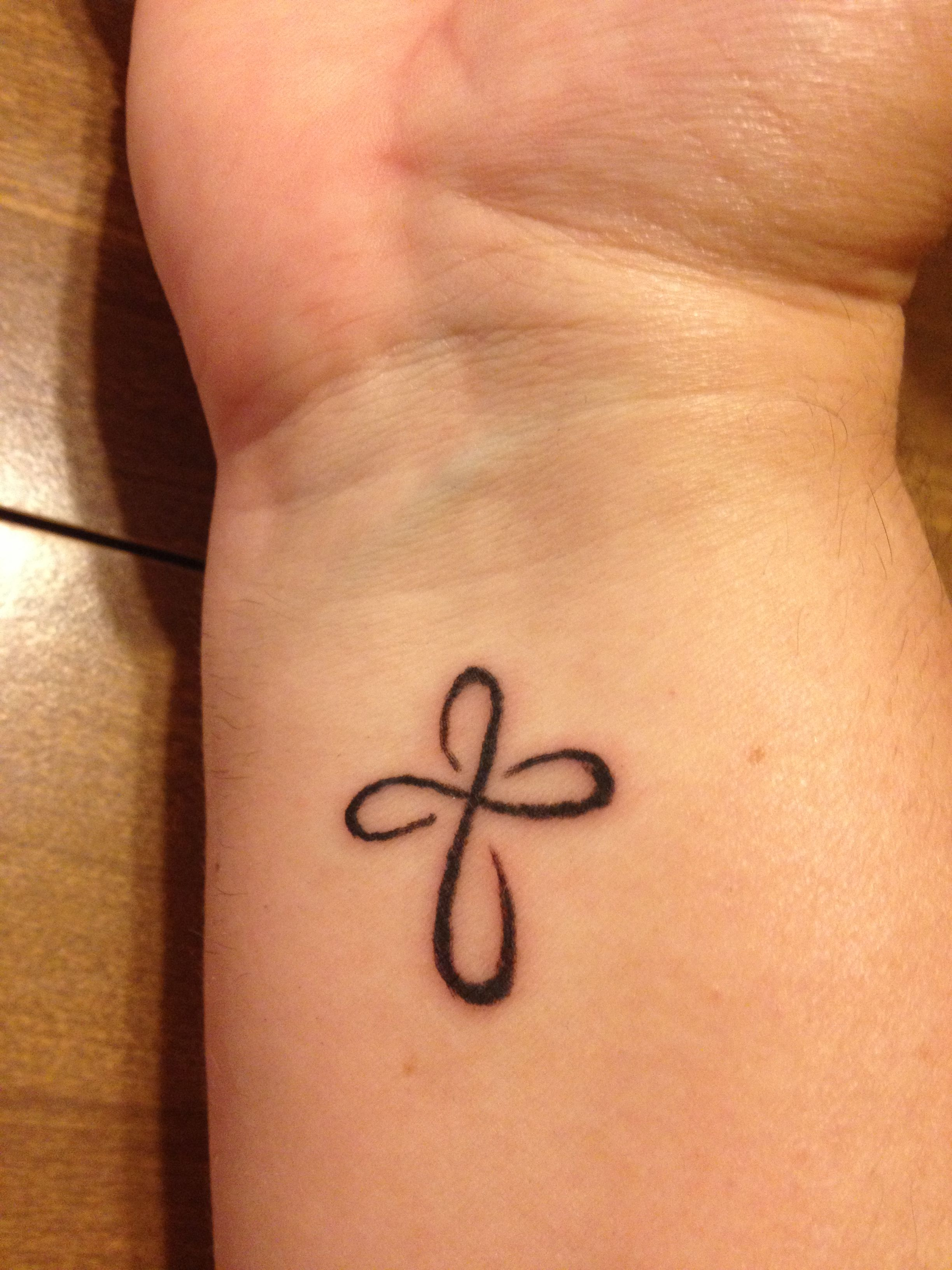 My Infinity Cross Wrist Tattoo Love This Design Tattoos intended for proportions 2448 X 3264