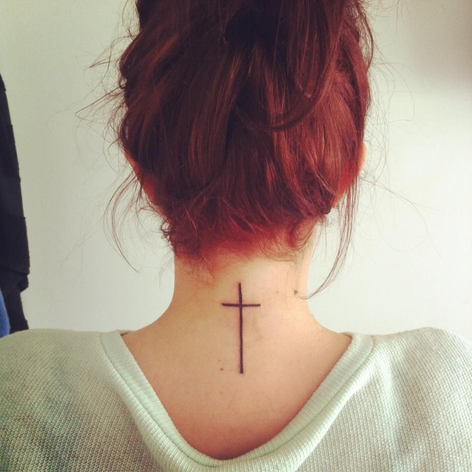 My New Cross Tatoo Love Cross This Is Cool I Love Her Hair Colour with regard to sizing 960 X 960