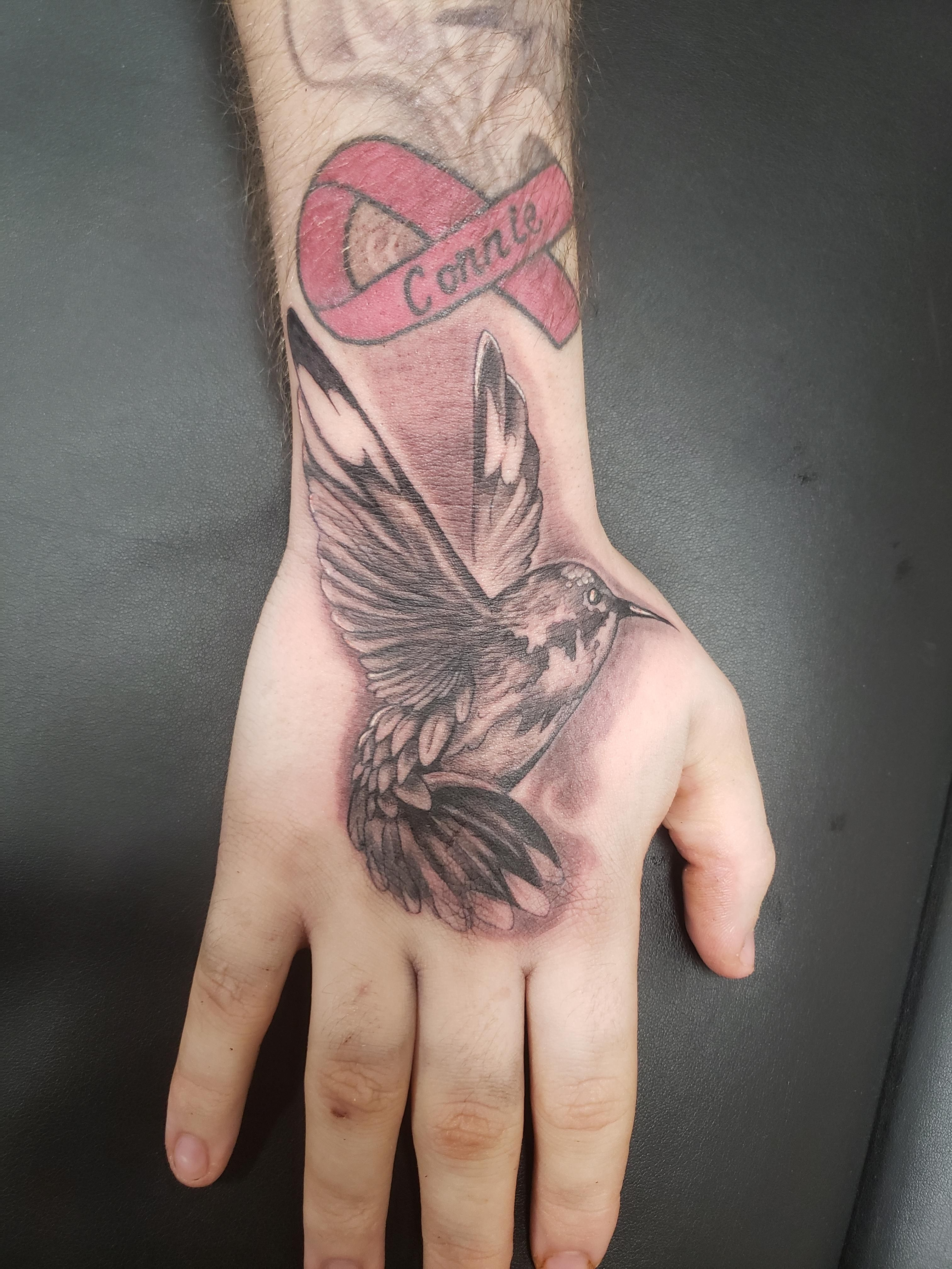 My New Humming Bird Hand Tattoo Tattoos Hand Tattoos Bird Hand within dimensions 3024 X 4032