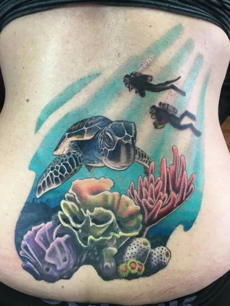 My New Turtle Scuba Tattoo Tattoo Ideas Scuba Diving Tattoo within dimensions 768 X 1024