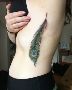 My Peacock Feather Rib Tattoo Side Tattoo Feather Rib Tattoos within measurements 3024 X 3780