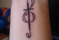My Tattoo Mix Of A Music Note And A Cross To Represent Music And regarding proportions 1552 X 2592