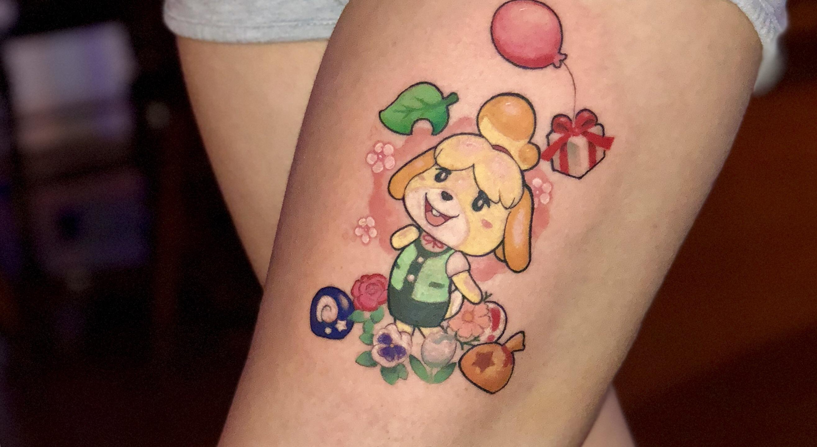 My Wifes Tribute Tattoo Animalcrossing throughout dimensions 2630 X 1439